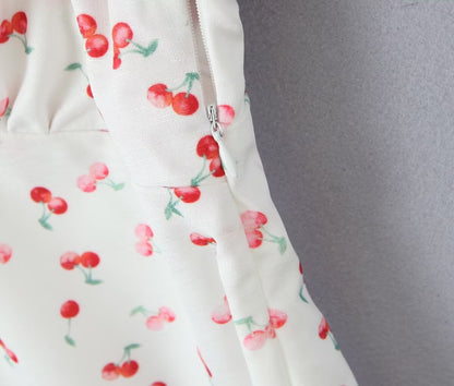 Women Clothing Summer Sexy Low Cut V neck Sleeveless Printed Dress