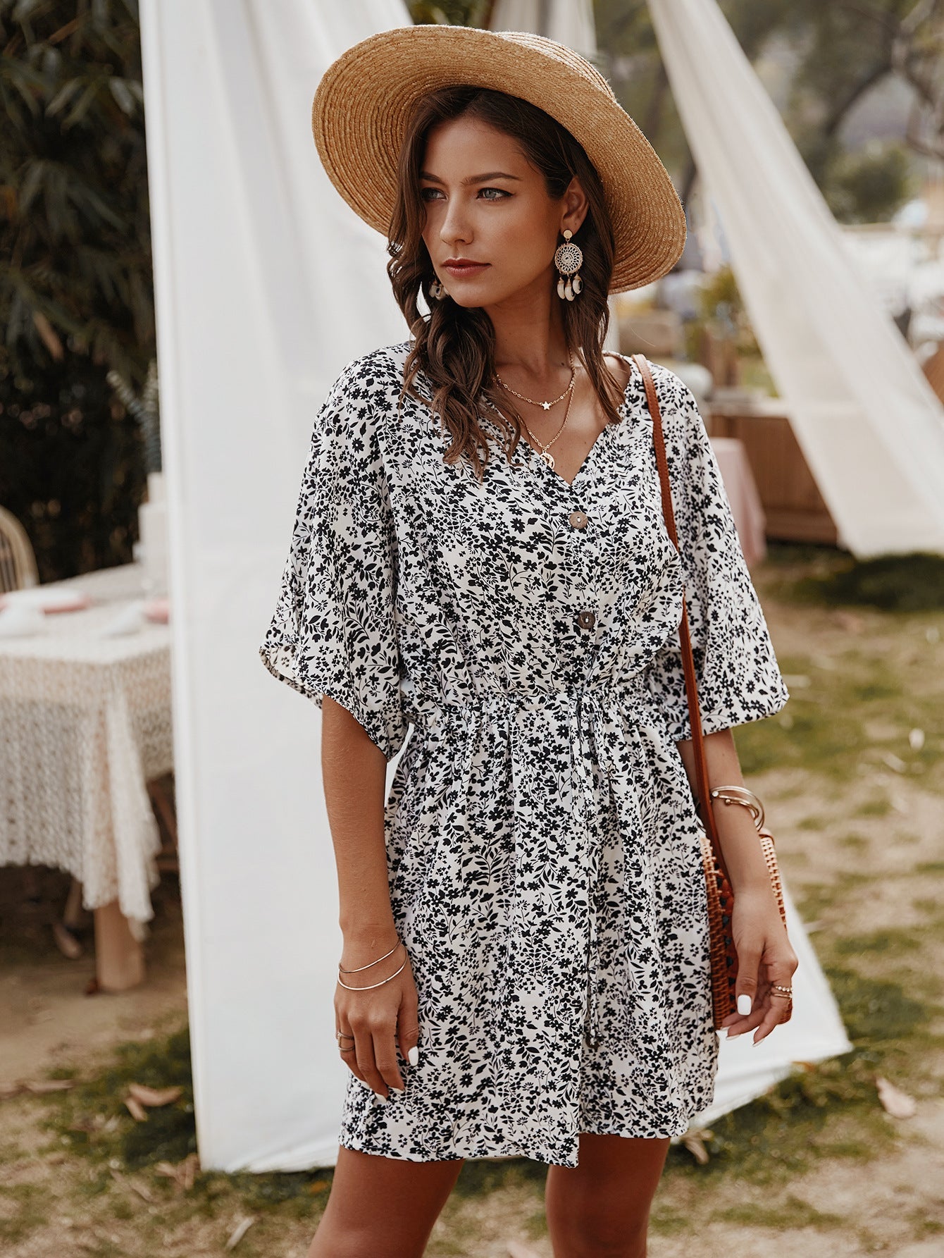 Women Clothing Designer Dress Spring Summer Small Floral
