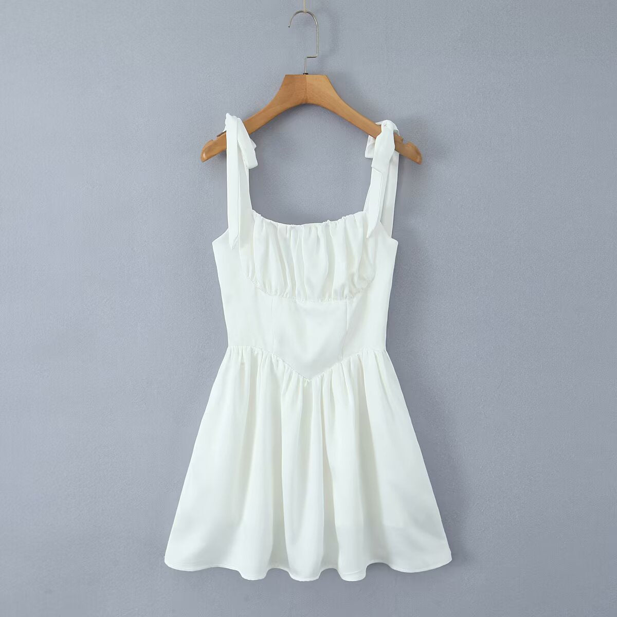 Summer Sexy Tight Fit Slim Fit Figure Flattering Bow Tied Spaghetti Strap Dress