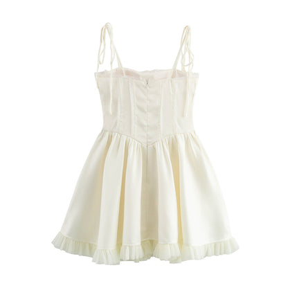 Lace up Design Splicing Sling Dress
