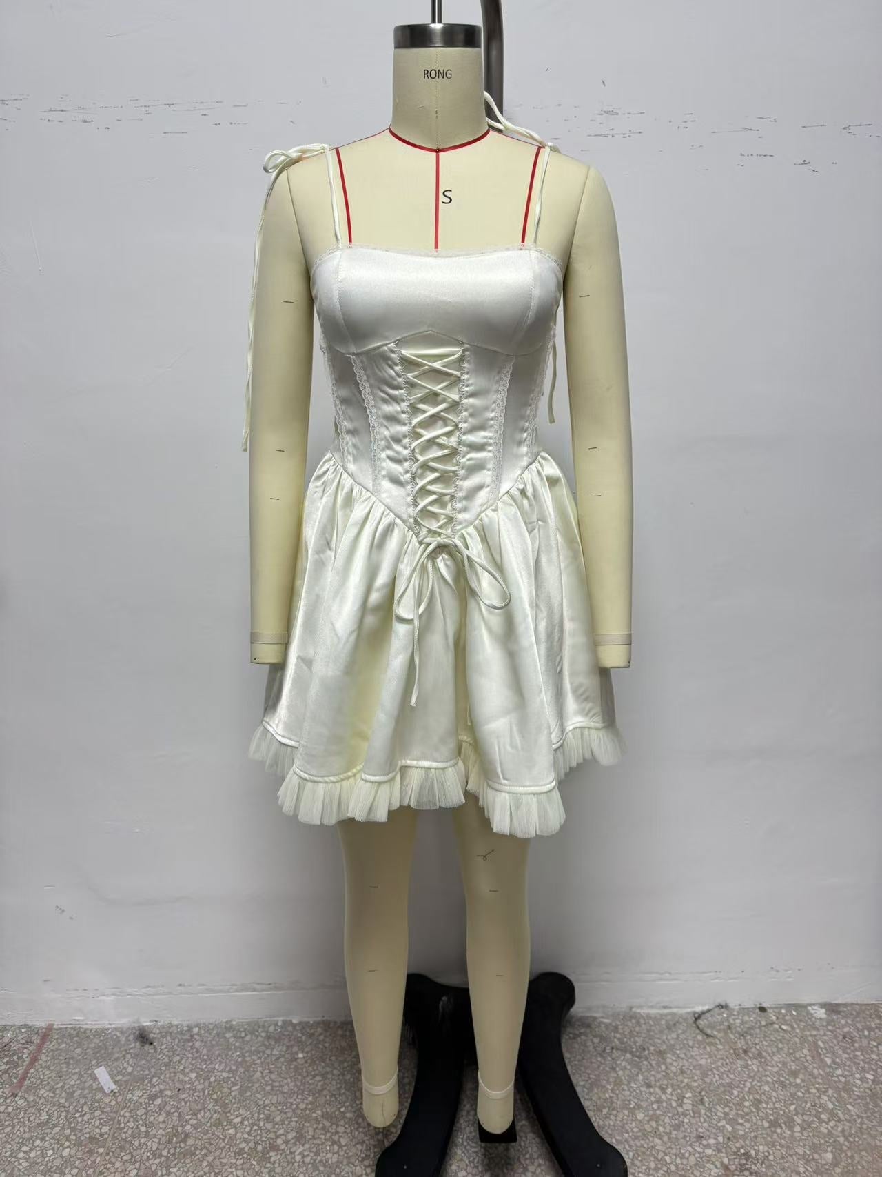 Lace up Design Splicing Sling Dress