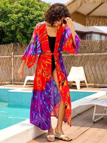 Cotton Holiday Loose Sun Protection Cardigan Long Beach Jacket Bikini Cover up Swimsuit Blouse