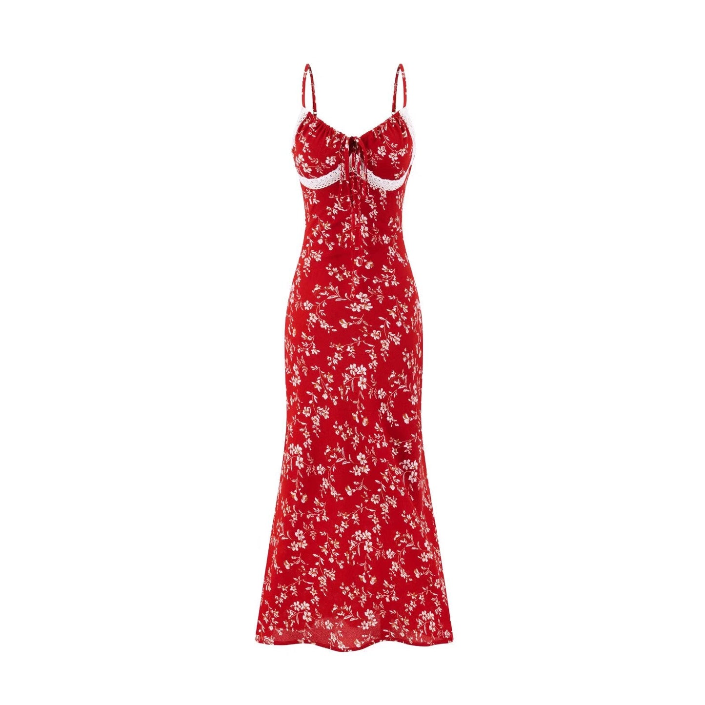 Summer Vintage Waist Controlled Slimming Sling Sheath Fishtail Dress Dress Women