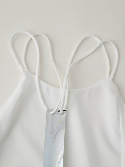 Women Clothing Products Back Decorative Satin Sling Dress