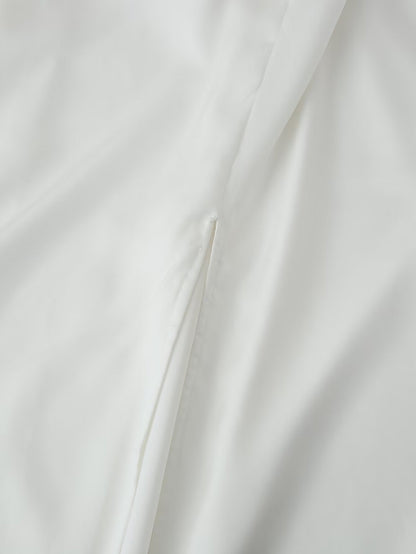 Women Clothing Products Back Decorative Satin Sling Dress
