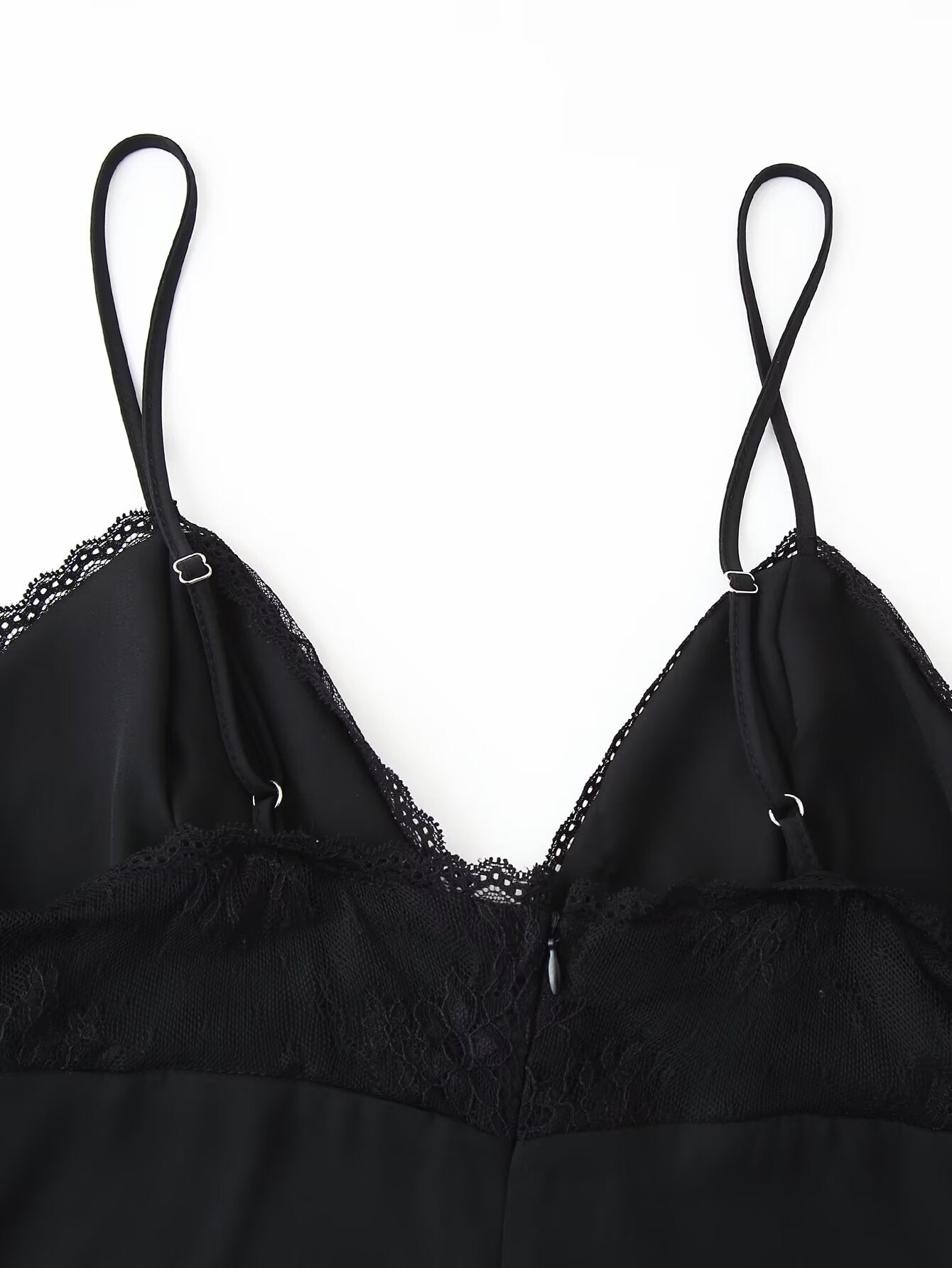 Spring Summer Sexy Halter Backless Lace V neck Patchwork Suspender