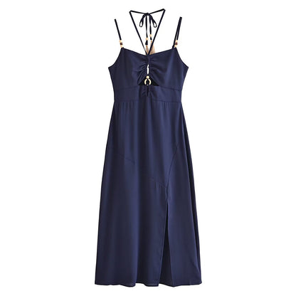 Summer Women Clothing Halter Chest Hollow Out Cutout Tube Top Dress