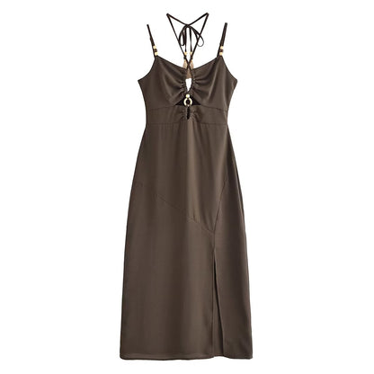 Summer Women Clothing Halter Chest Hollow Out Cutout Tube Top Dress
