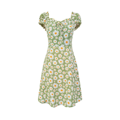 Spring Forest Girlish Pastoral Holiday Casual Printing Dress