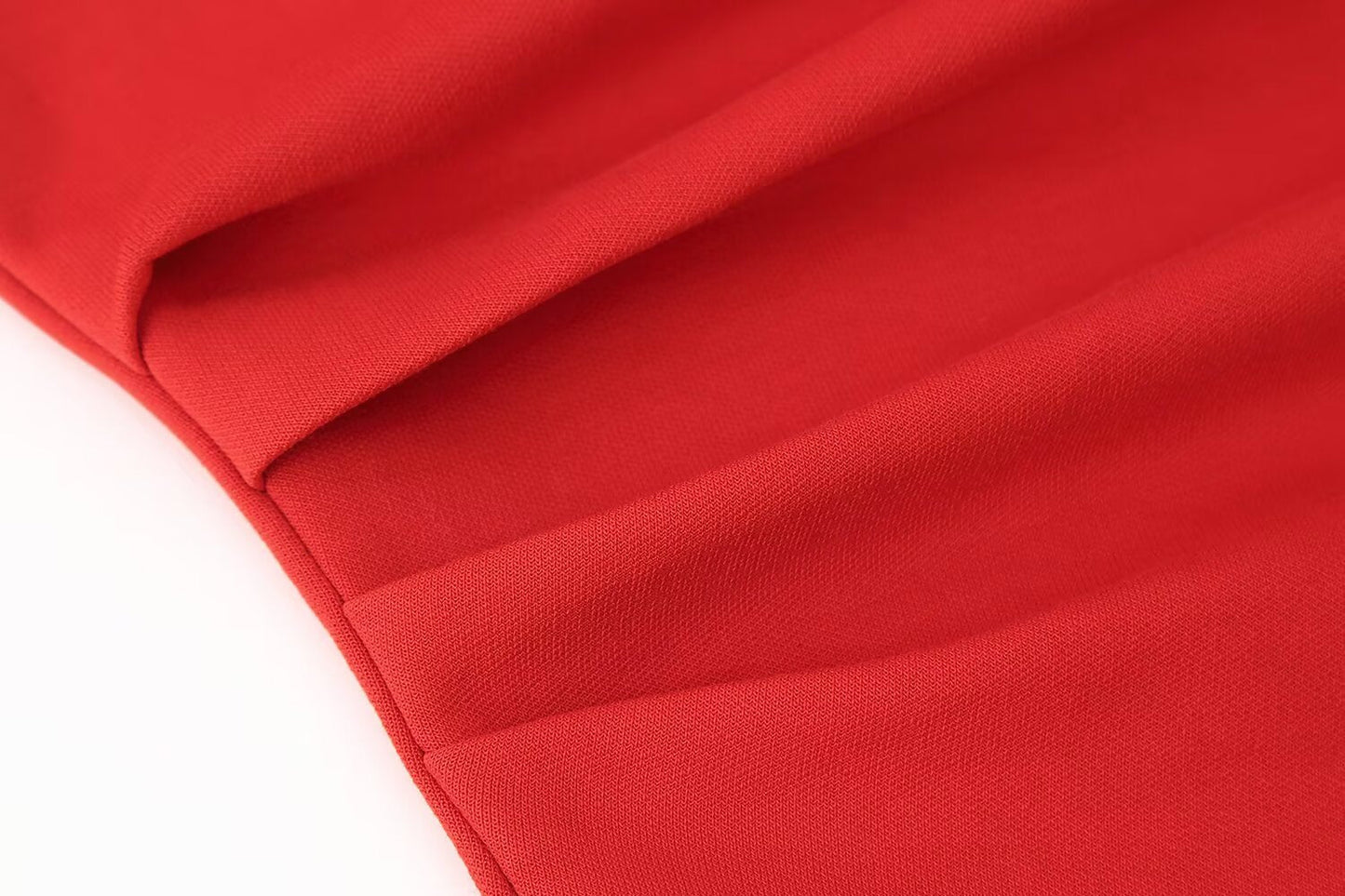 Women Clothing Spring Summer Casual Pleated Decoration Short Dress