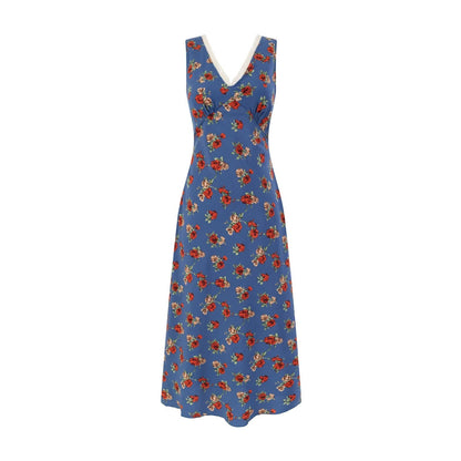 Spring Casual Vacation Floral V neck Lace up Waist Controlled Maxi Dress