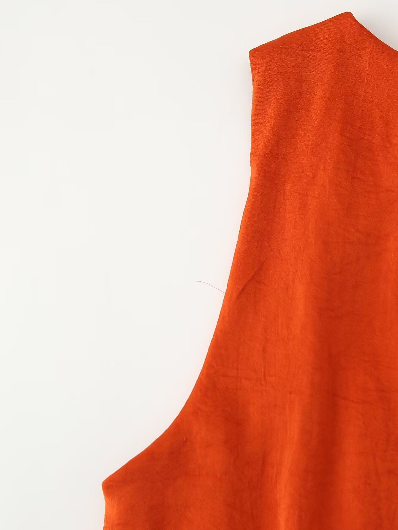 Spring Women Clothing Pleated Decorative Silk Satin Texture Dress