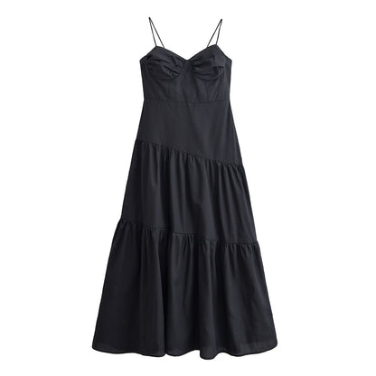 Womenswear Spring Slim Fit Skinny Shoulder Strap Backless Sling Bra Dress