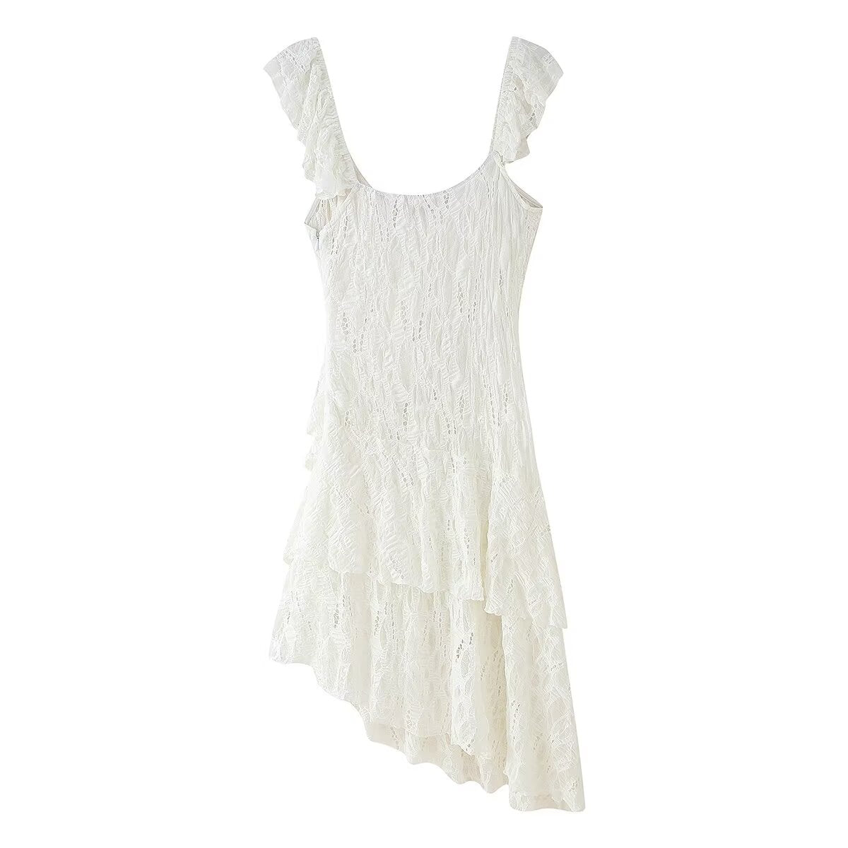 Spring Women Clothing French Design Lace Laminated Decoration Dress