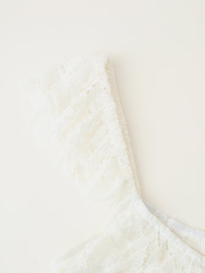 Spring Women Clothing French Design Lace Laminated Decoration Dress