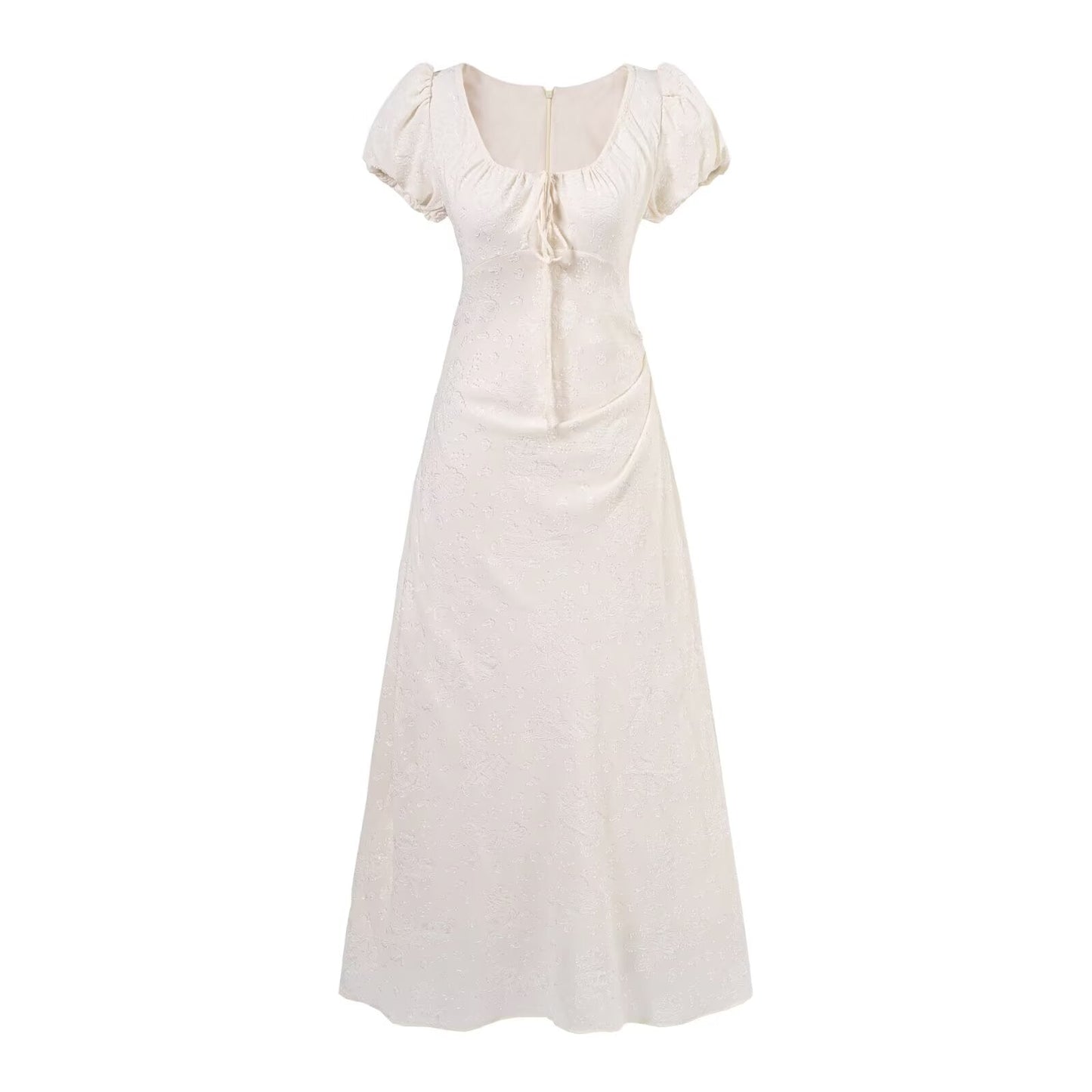 Vintage Summer Sexy Sexy Short Sleeve Drawstring Slim Fit Dress Jacquard Dress Holiday