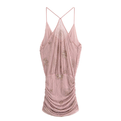 Summer Women Street Sequin Mini Sling Dress