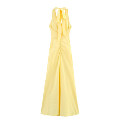 Summer Sexy Slim Fit Bare Back Hanging Collar Dress Women Dress