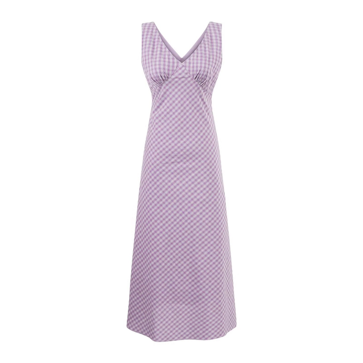 Summer Holiday Casual Purple Pattern V neck Lace up Waist Tight Dress