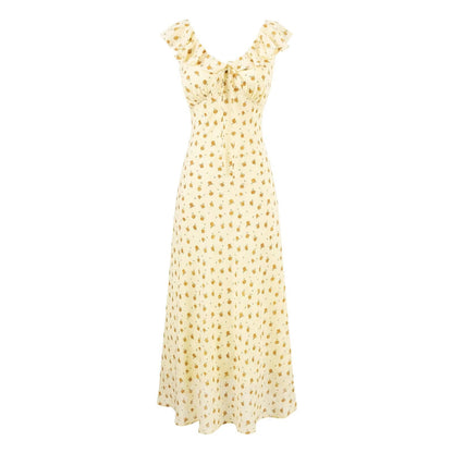 Summer Maiden Casual Printed Ruffled V neck Dress