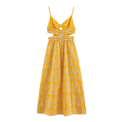 Autumn Women Clothing French Minority Design Embroidery Midi Dress
