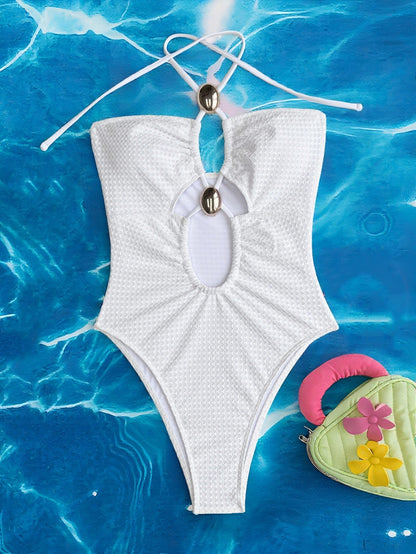 One Piece Swimsuit Sexy Bikini Swimsuit Women Backless Swimsuit Solid Color
