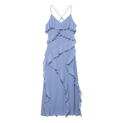 Women Laminated Decoration Sling Dress