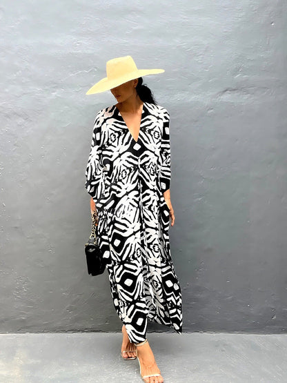 Rayon Drawstring Vacation Beach Dress Women Sunscreen Loose Robe Bikini Cover