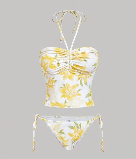 Trend Swimsuit Sexy Split Sexy Apron Slim Slimming Women Short Strap Swimsuit