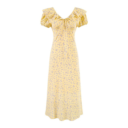 Mid Length Flounced Sexy Slim Summer Vacation Lace Sling Dress
