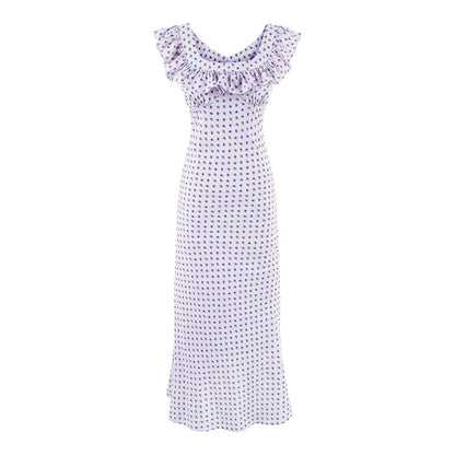 Summer Sexy Square Neck Ruffled Waist Trimming Printing Sheath Dress
