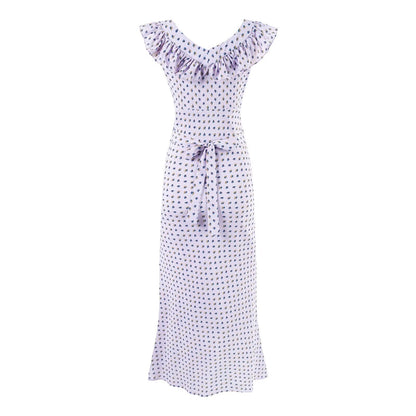 Summer Sexy Square Neck Ruffled Waist Trimming Printing Sheath Dress