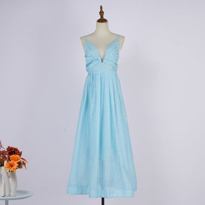 Women Summer Halter Floral Sleeveless Design Maxi Dress
