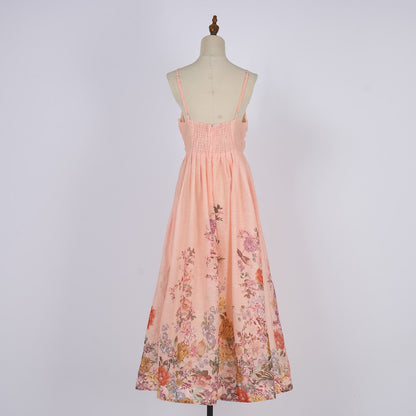 Women Summer Halter Floral Sleeveless Design Maxi Dress