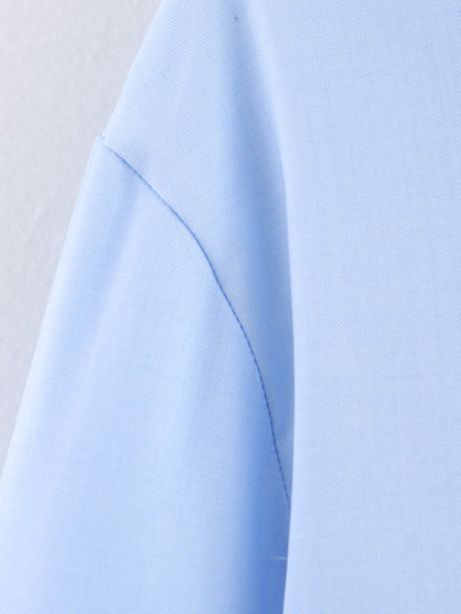 Women Clothing Autumn Niche Chic Shell Craft Blue Shirt Long Sleeve Loose Shirt