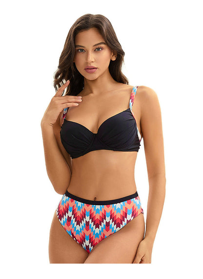 Women Bikini Swimsuit Color Matching Sexy Backless Triangle Swimsuit