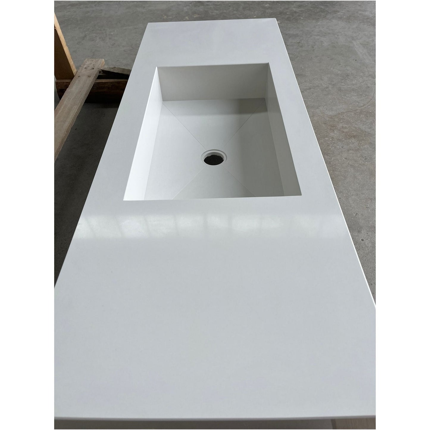 Pure White Quartz Kitchen Sink Handcrafted Engineered Stone Durable Bath Fixture