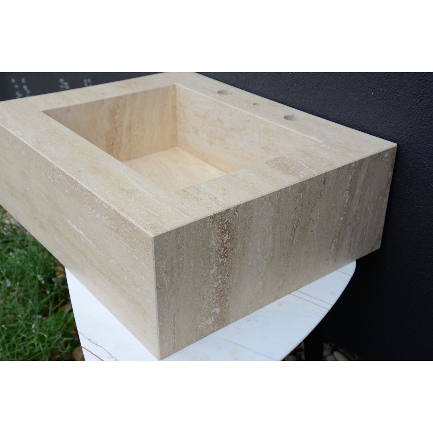Travertine Bathroom Sink Handcrafted - Custom Artisanal Design