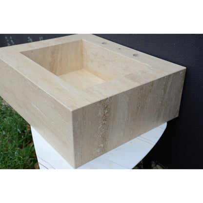 Travertine Bathroom Sink Handcrafted - Custom Artisanal Design