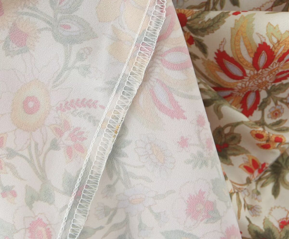 Summer French Romantic Sexy Sweet Floral Design Waist Slimming Sling Dress