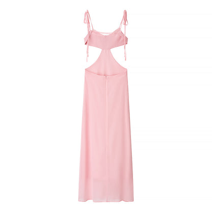 Women Clothing Summer Sexy Floral Decoration Cropped Outfit Sling Dress
