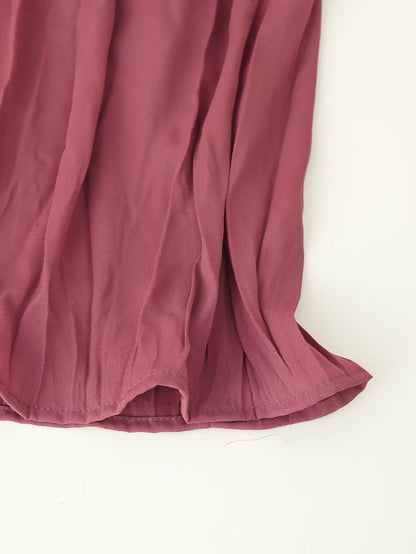 Women Summer Sleeveless Pleated Stitching Midi Dress