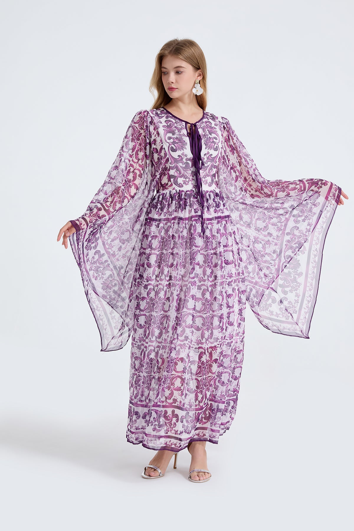 Women Spring Autumn Loose A Line Long Sleeved Dress