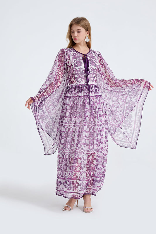 Women Spring Autumn Loose A Line Long Sleeved Dress