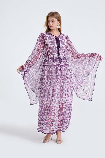 Women Spring Autumn Loose A Line Long Sleeved Dress