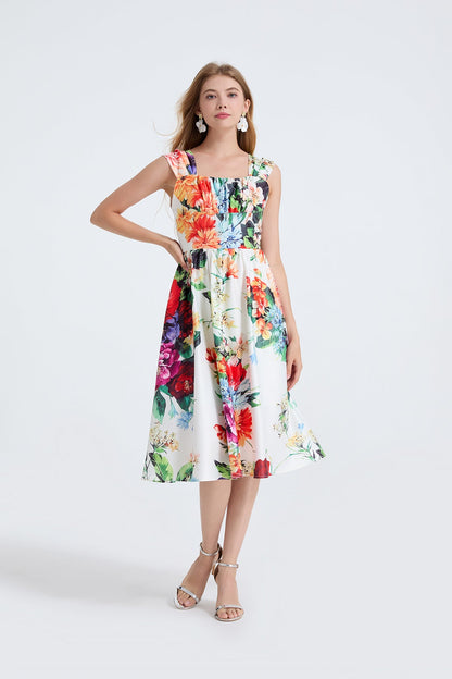 Women Summer Fitted With A Line Dress