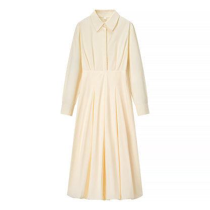 Women Clothing Graceful Fashionable Casual Cotton Solid Color Dress