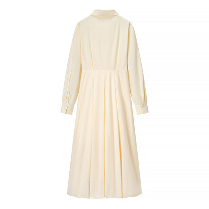 Women Clothing Graceful Fashionable Casual Cotton Solid Color Dress