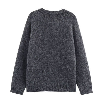 Mushroom Pattern Cute Button Cardigan Knitted Cardigan Loose Design Niche Sweater Outerwear