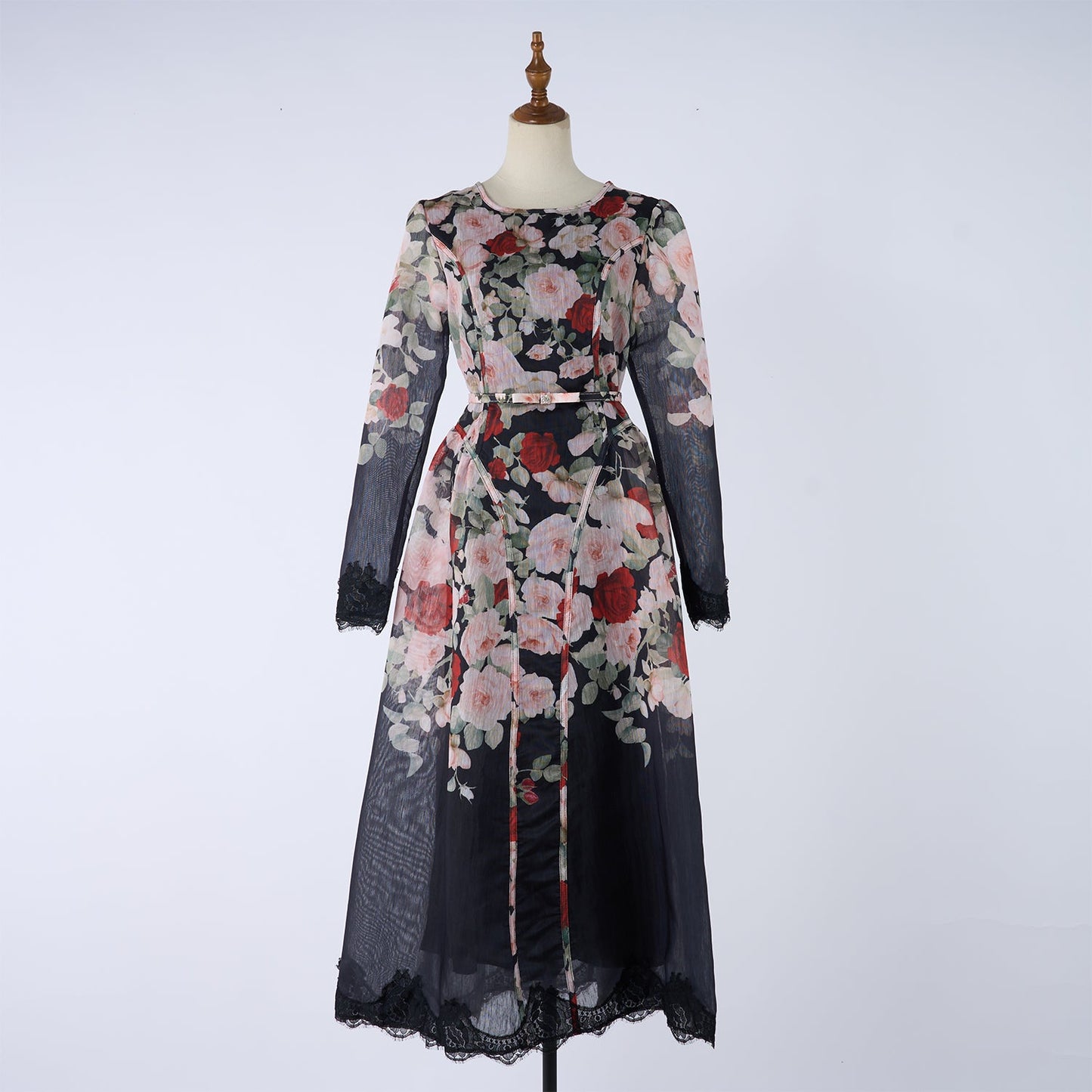 Women Printed Long Sleeved Summer And Autumn Vacation Dress